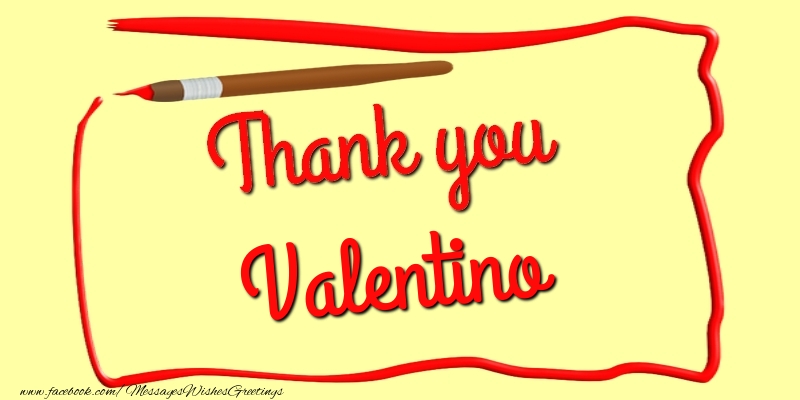 Greetings Cards Thank you - Thank you, Valentino