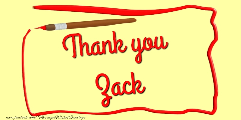 Greetings Cards Thank you - Thank you, Zack