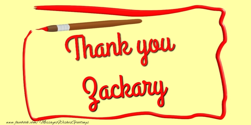Greetings Cards Thank you - Thank you, Zackary