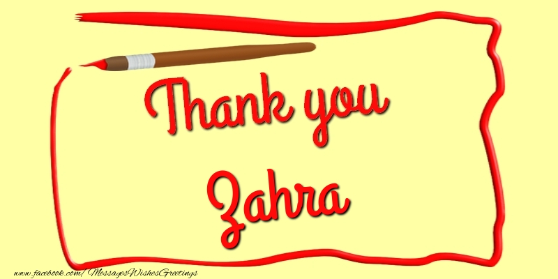 Greetings Cards Thank you - Thank you, Zahra