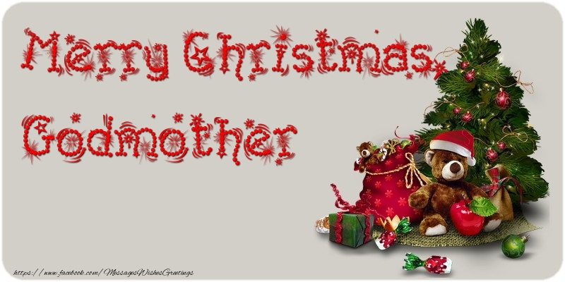 Greetings Cards for Christmas for Godmother - Merry Christmas, godmother