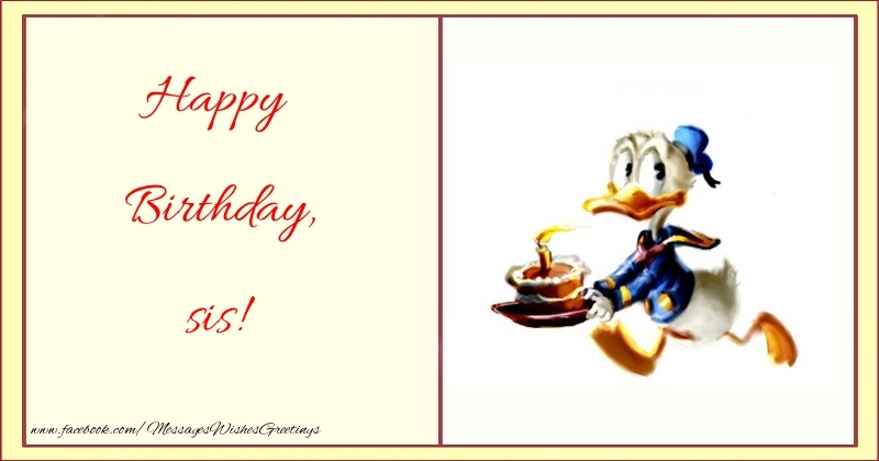 Greetings Cards for kids for Sister - Happy Birthday, sis