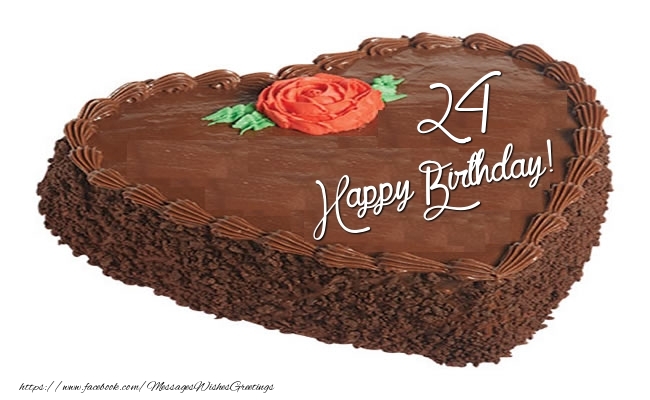 Happy Birthday Cake 24 years - messageswishesgreetings.com