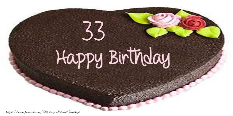 33 years Happy Birthday Cake - messageswishesgreetings.com