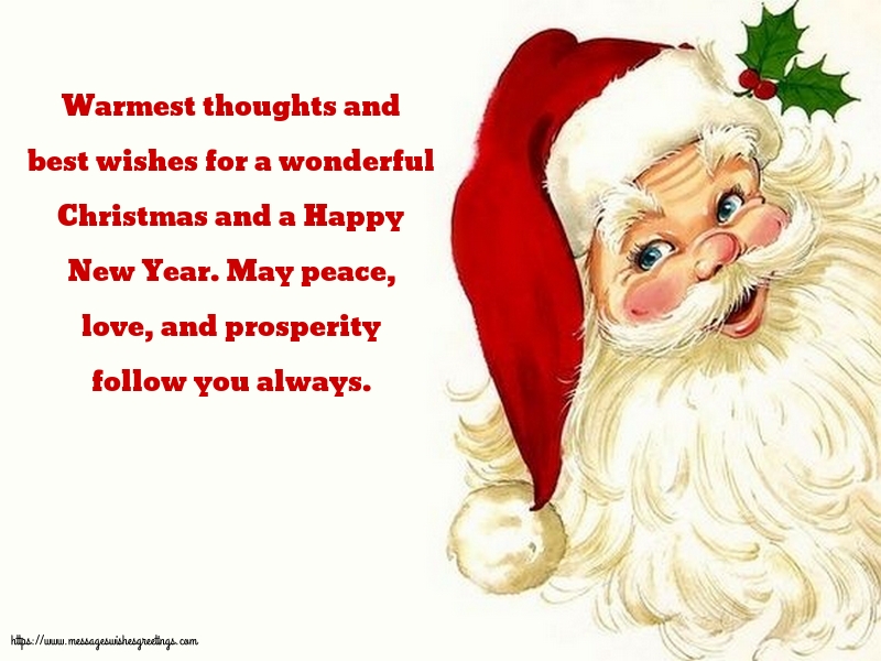 Greetings Cards for Christmas - May peace, love, and prosperity follow you always. - messageswishesgreetings.com
