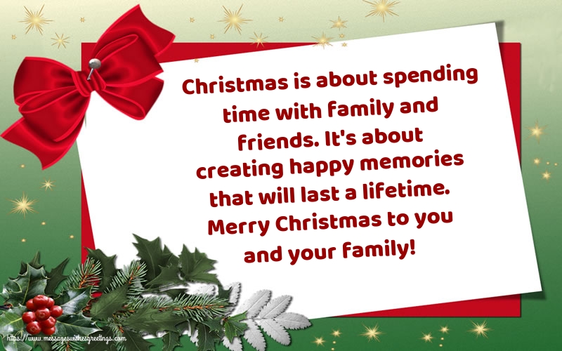 Greetings Cards for Christmas - Merry Christmas to you and your family! - messageswishesgreetings.com