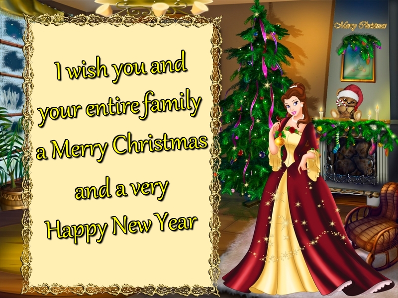 Greetings Cards for Christmas - I wish you and your entire family a Merry Christmas and a very Happy New Year - messageswishesgreetings.com