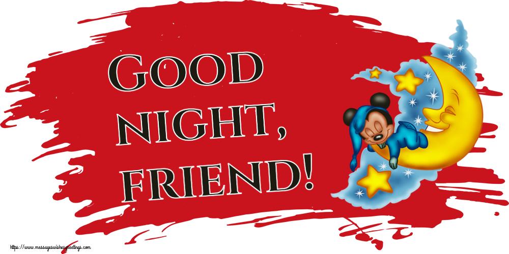 Greetings Cards for Good night with emoji - Good night, friend!