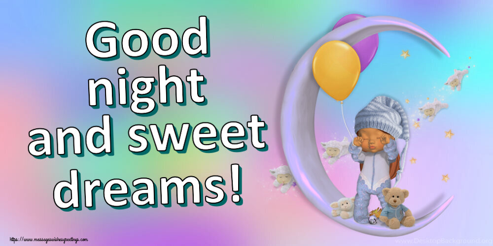 Greetings Cards for Good night - Good night and sweet dreams! - messageswishesgreetings.com