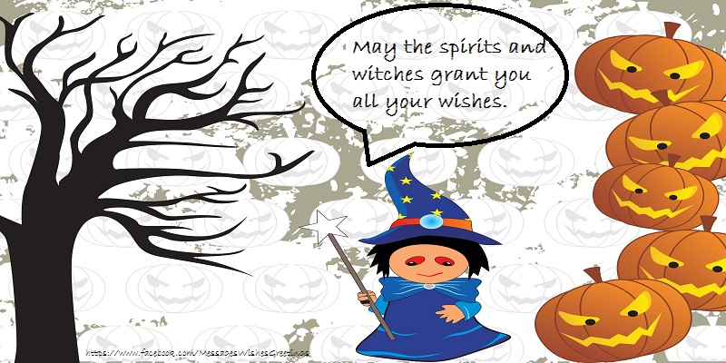 Greetings Cards for Halloween - Witches grant you all wishes! - messageswishesgreetings.com