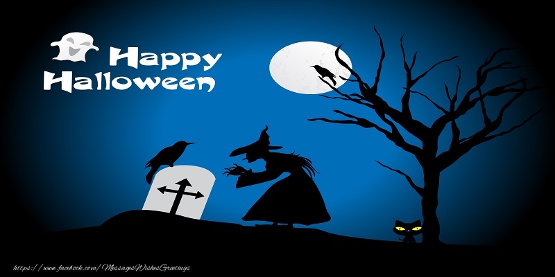 Greetings Cards for Halloween - Happy Halloween Ghost! - messageswishesgreetings.com