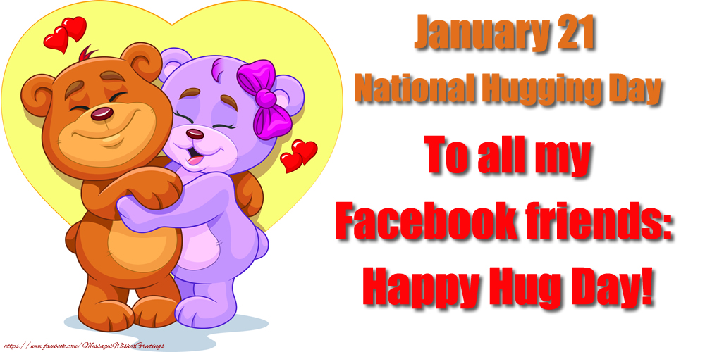 Greetings Cards for Hug Day - January 21 - National Hugging Day - messageswishesgreetings.com
