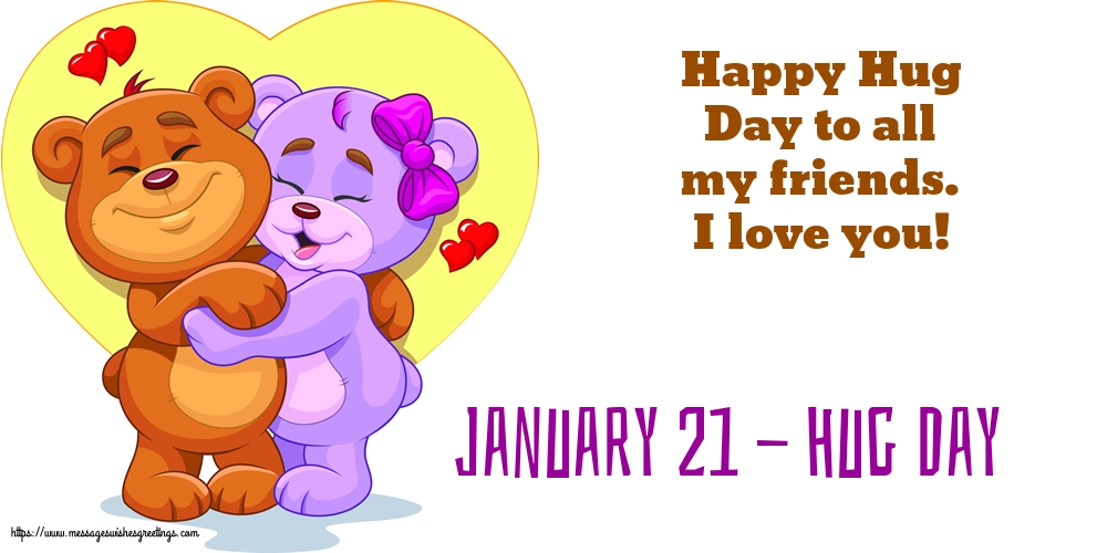 Greetings Cards for Hug Day - January 21 - Hug Day - messageswishesgreetings.com