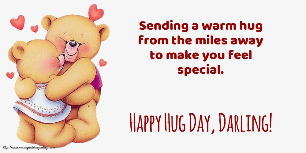 Greetings Cards for Hug Day - Happy Hug Day, Darling! - messageswishesgreetings.com