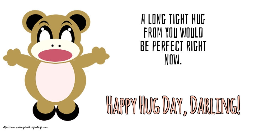 Greetings Cards for Hug Day - Happy Hug Day, Darling! - messageswishesgreetings.com