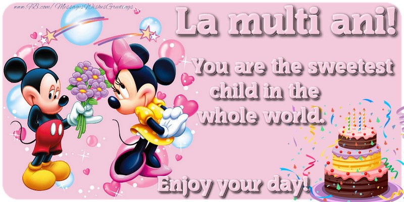 Greetings Cards for kids - Happy Birthday! You are the sweetest child in the whole world. - messageswishesgreetings.com