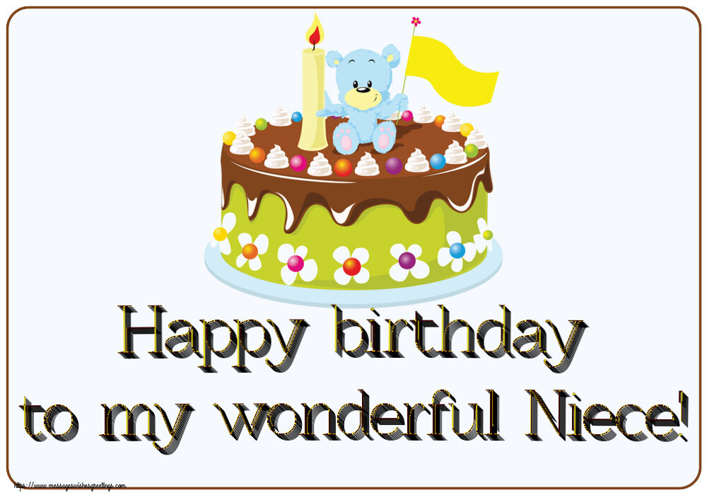 Greetings Cards for kids - Happy birthday to my wonderful Niece! - messageswishesgreetings.com