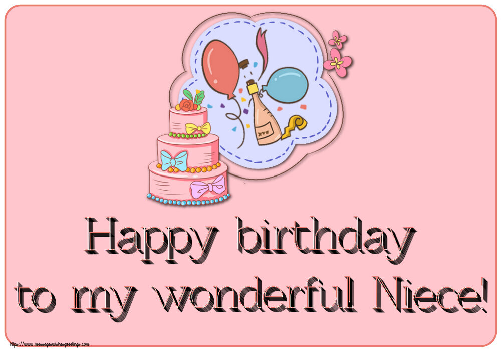 Greetings Cards for kids - Happy birthday to my wonderful Niece! - messageswishesgreetings.com