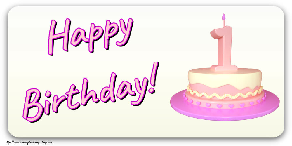Kids Happy Birthday! ~ Cake 1 year