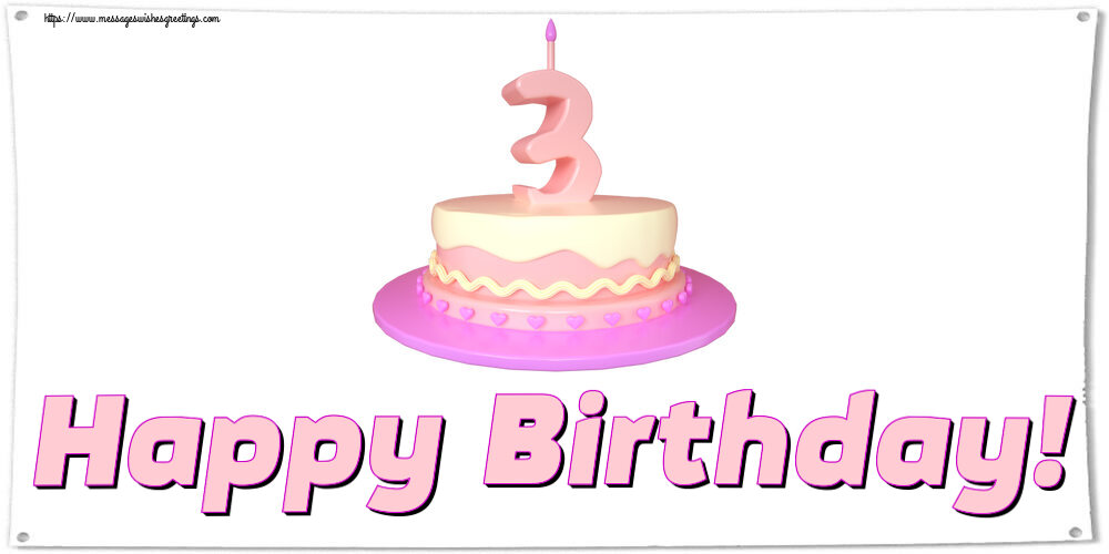 Kids Happy Birthday! ~ Cake 3 years