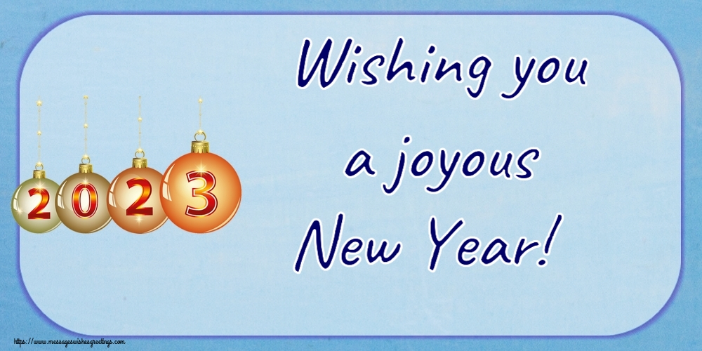 Wishing you a joyous New Year!