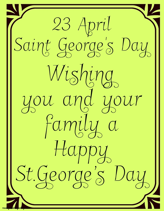 23 April - Saint George's Day