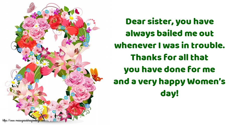 To my dear sister: Happy Women’s day!
