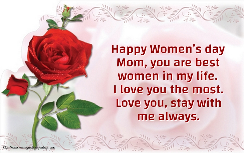 Greetings Cards for Women's Day - Happy Women's day Mom - messageswishesgreetings.com