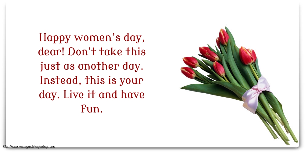 Greetings Cards for Women's Day - Happy women’s day, dear! - messageswishesgreetings.com