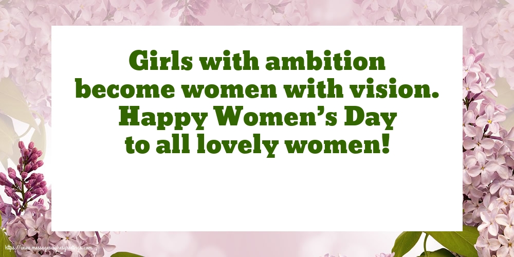 Greetings Cards for Women's Day - Happy Women’s Day to all lovely women! - messageswishesgreetings.com