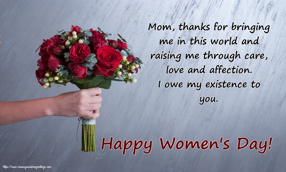 Greetings Cards for Women's Day - Happy Women's Day! - To my dear Mom - messageswishesgreetings.com