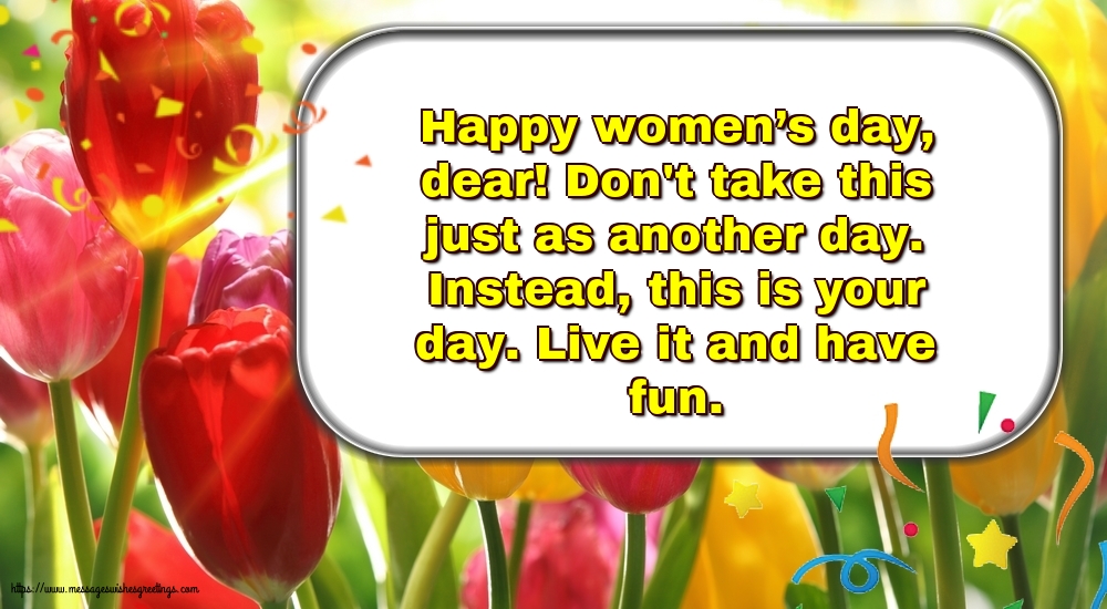 Greetings Cards for Women's Day - Happy women’s day, dear! - messageswishesgreetings.com
