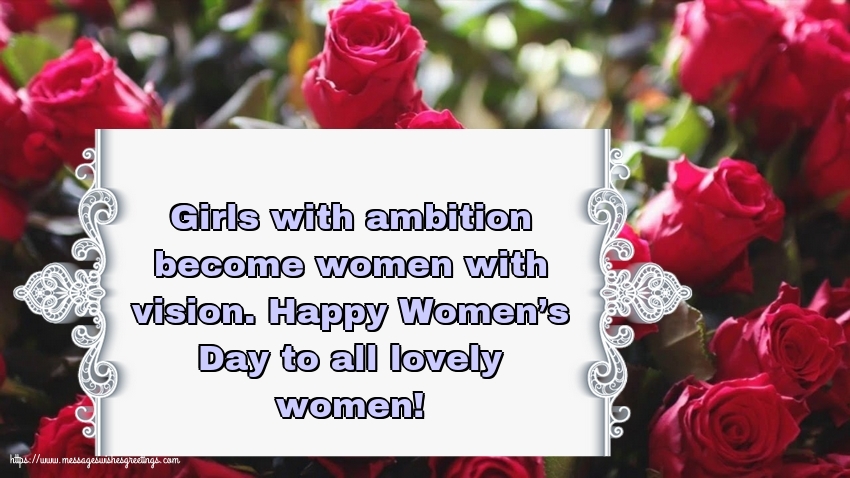 Greetings Cards for Women's Day - Happy Women’s Day to all lovely women! - messageswishesgreetings.com