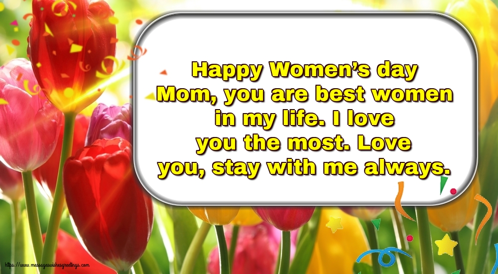 Greetings Cards for Women's Day - Happy Women's day Mom - messageswishesgreetings.com