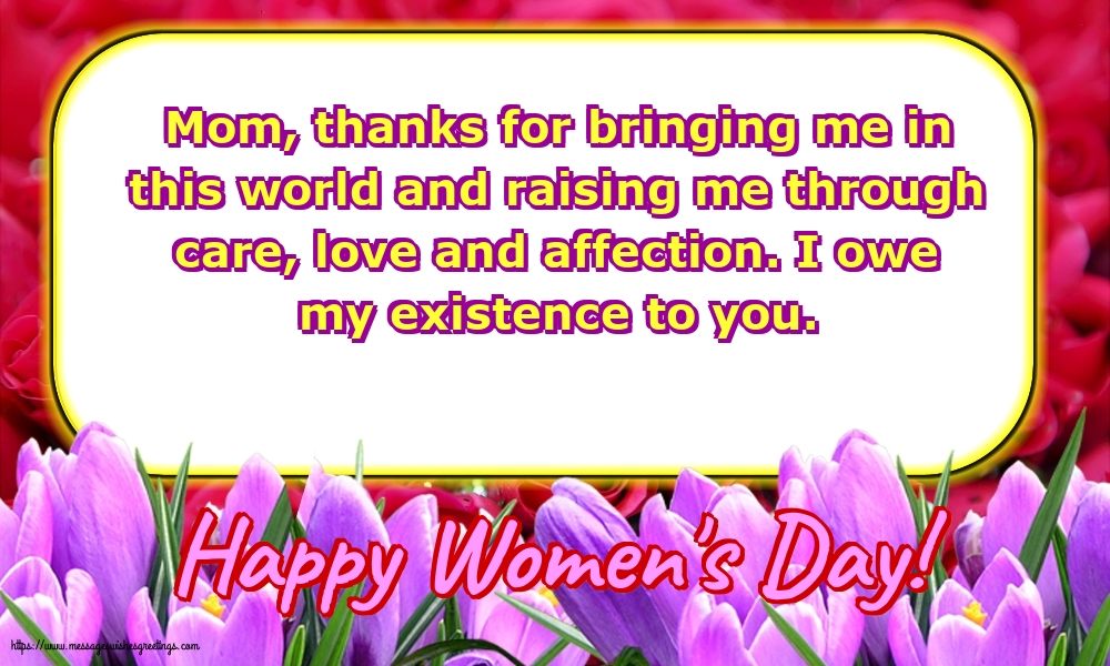 Greetings Cards for Women's Day - Happy Women's Day! - To my dear Mom - messageswishesgreetings.com