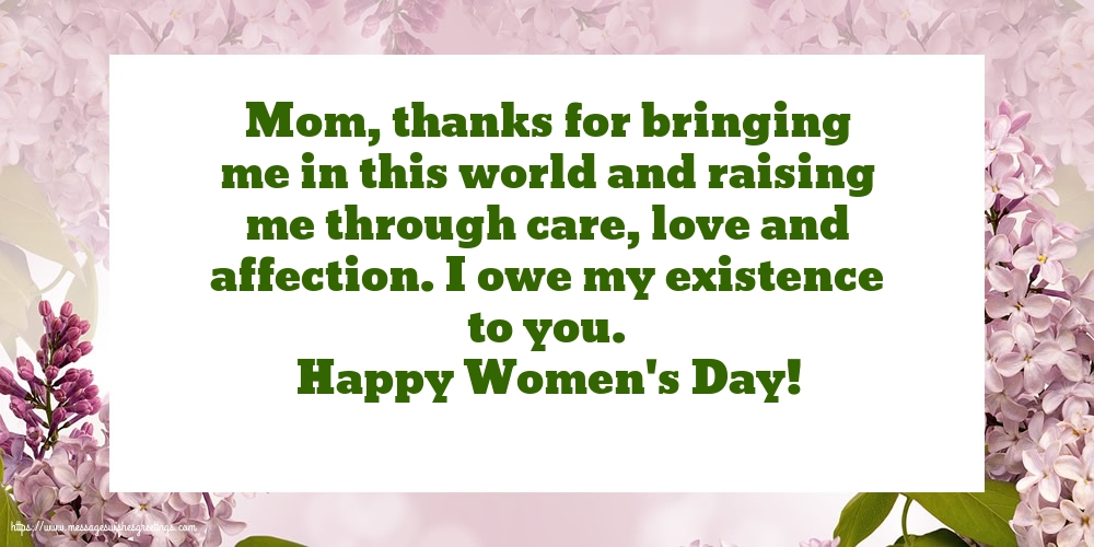 Happy Women's Day! - To my dear Mom