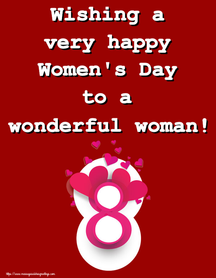 Greetings Cards for Women's Day - Wishing a very happy Women's Day to a wonderful woman! - messageswishesgreetings.com