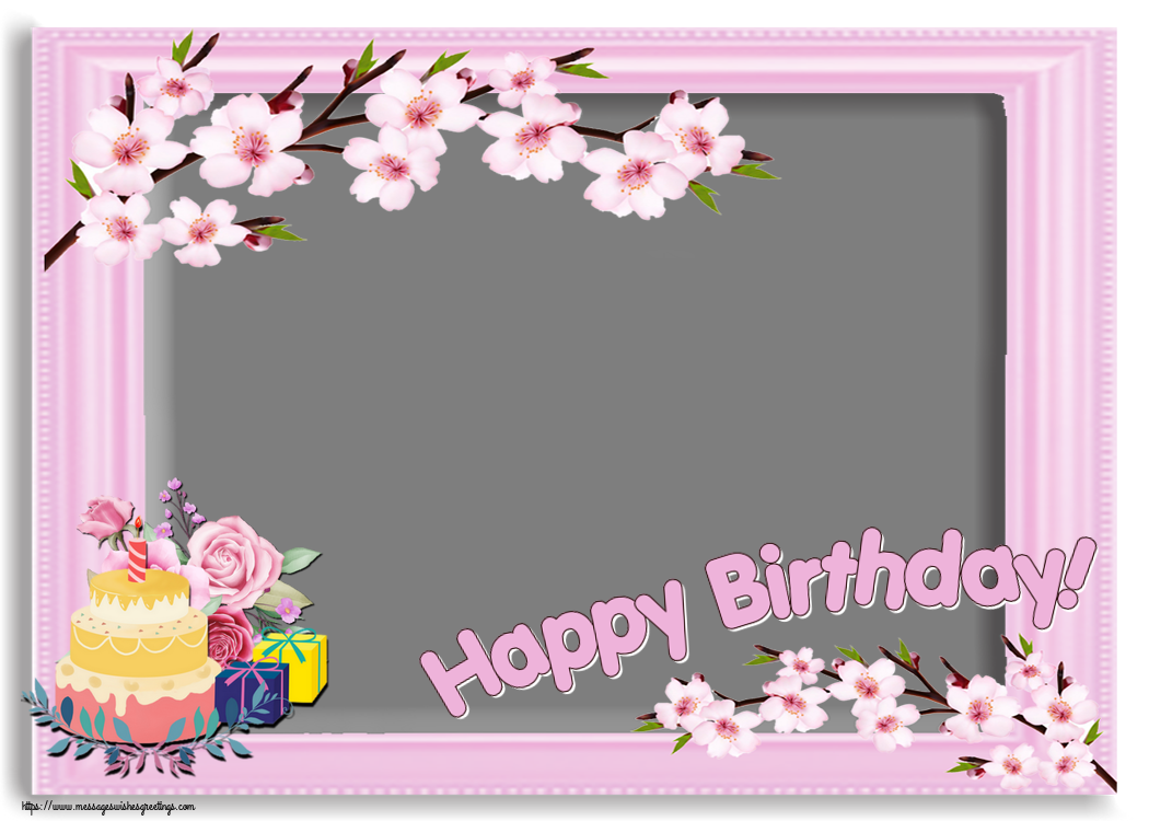 Custom Greetings Cards for Birthday - 🎂 Happy Birthday! - Photo Frame