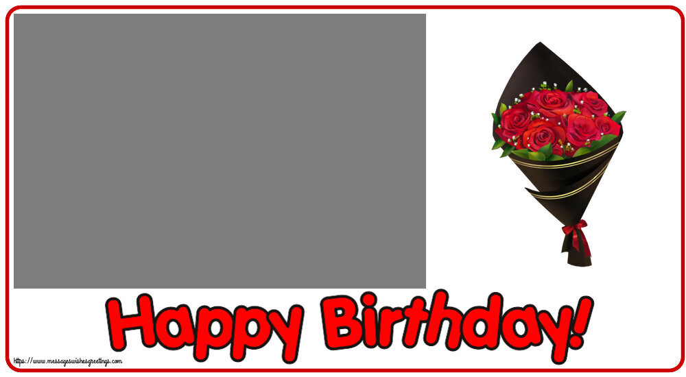 Custom Greetings Cards for Birthday - 🌼 Happy Birthday! - Photo Frame
