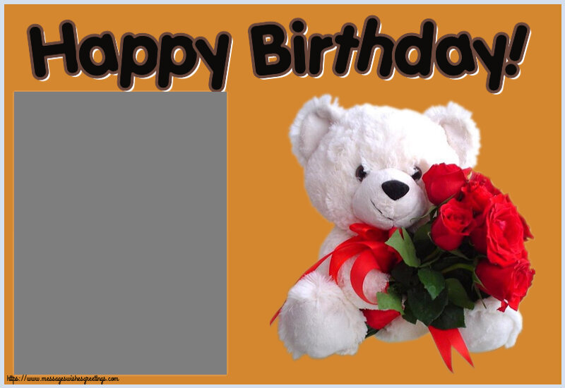 Custom Greetings Cards for Birthday - 🌼 Happy Birthday! - Photo Frame