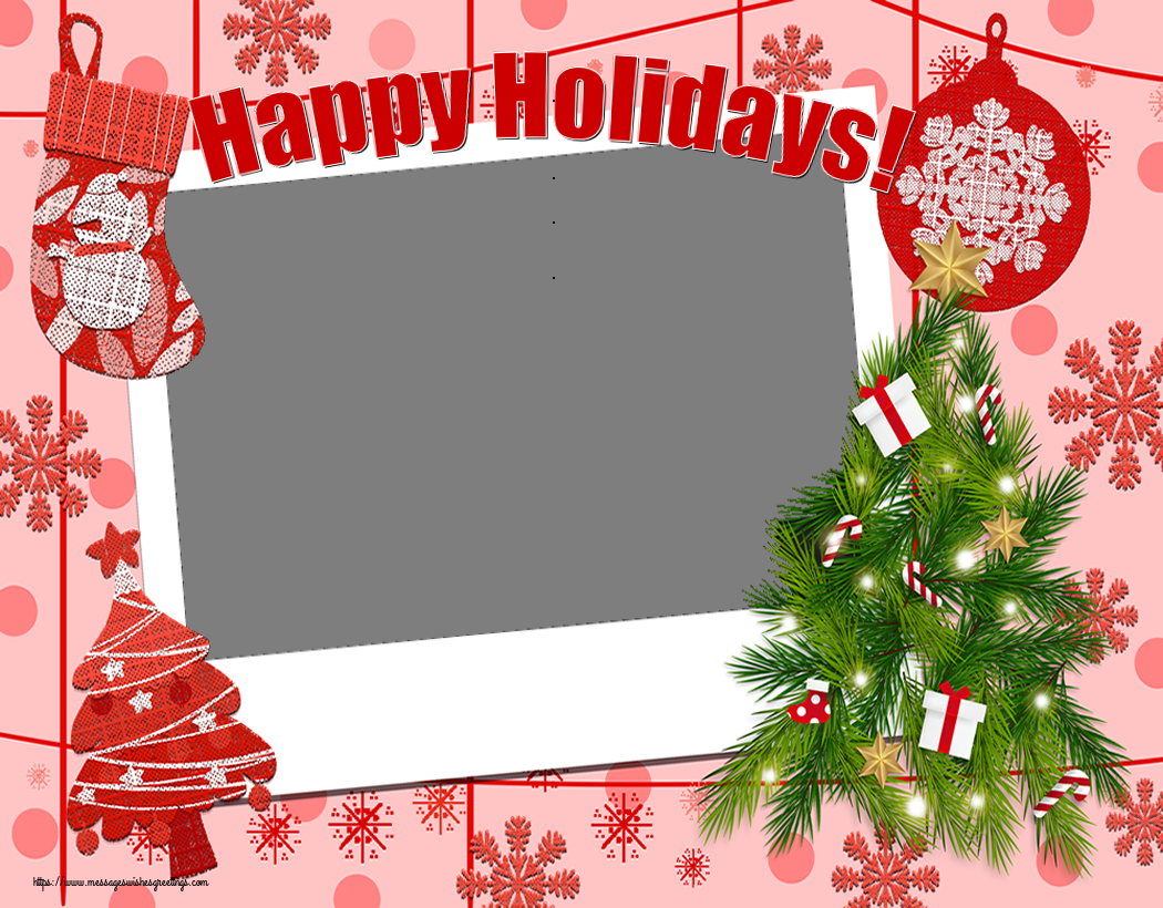 Custom Greetings Cards for Christmas - Happy Holidays! - Christmas Photo Frame