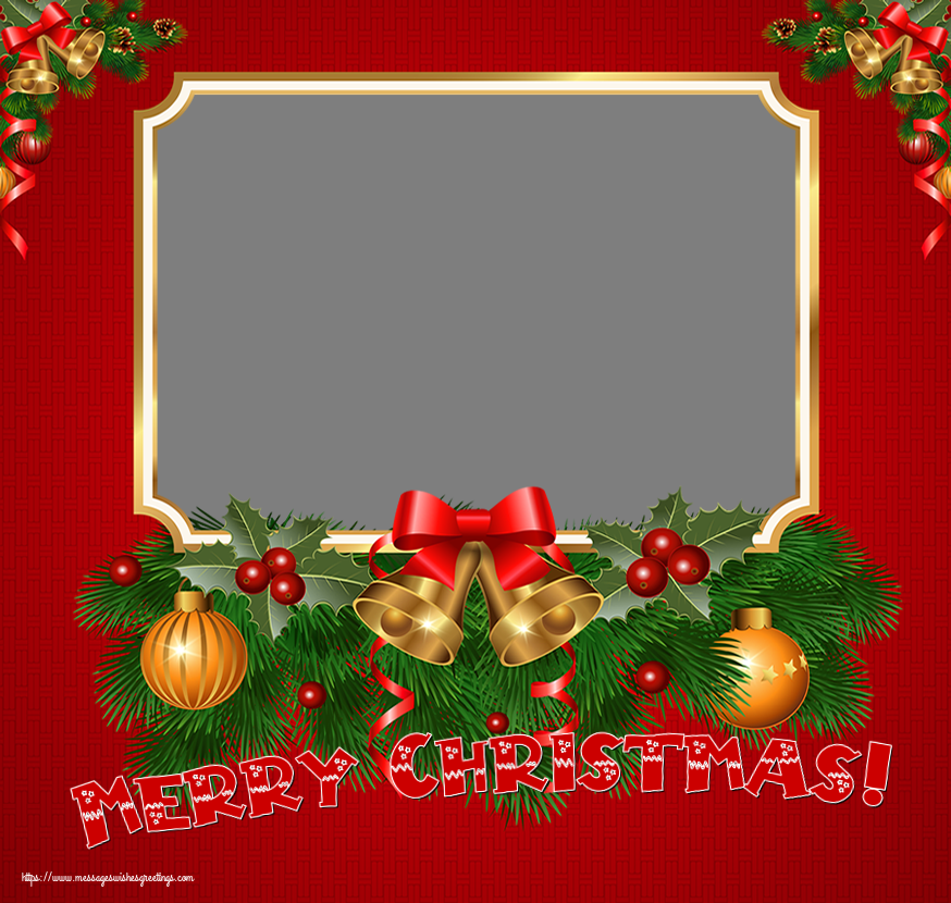 Custom Greetings Cards for Christmas - Merry Christmas! - Photo Frame