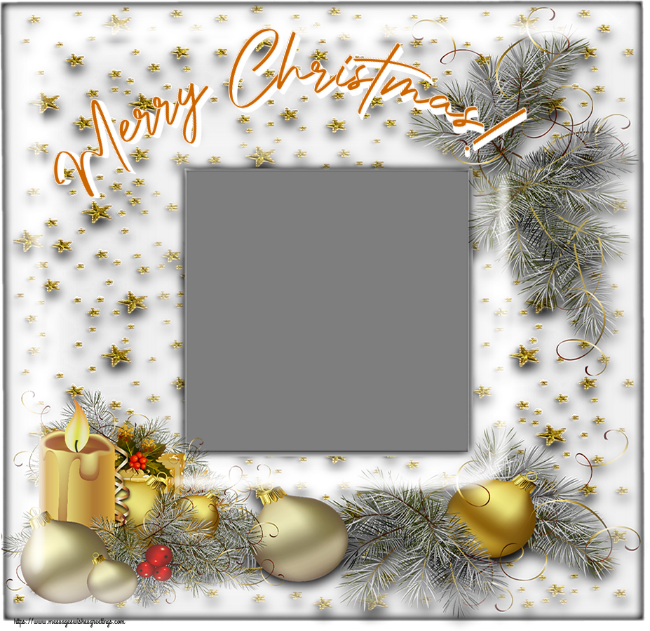Custom Greetings Cards for Christmas - Merry Christmas! - Photo Frame