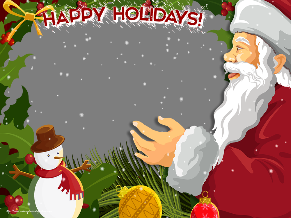 Custom Greetings Cards for Christmas - Happy Holidays! - Photo Frame