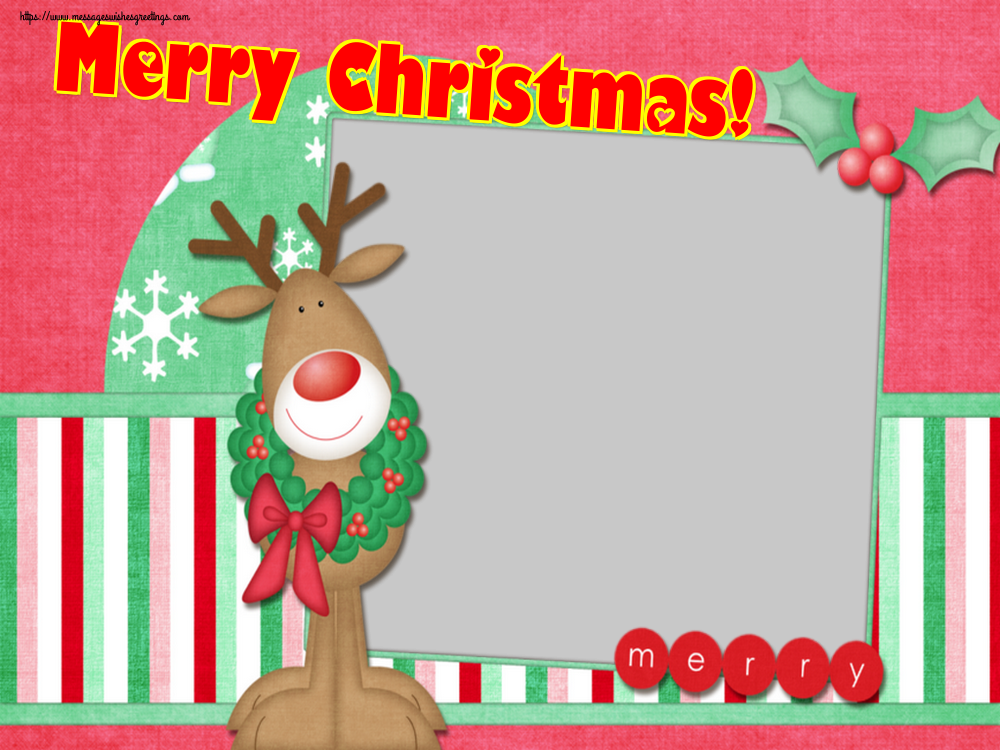 Custom Greetings Cards for Christmas - Merry Christmas! - Christmas Photo Frame