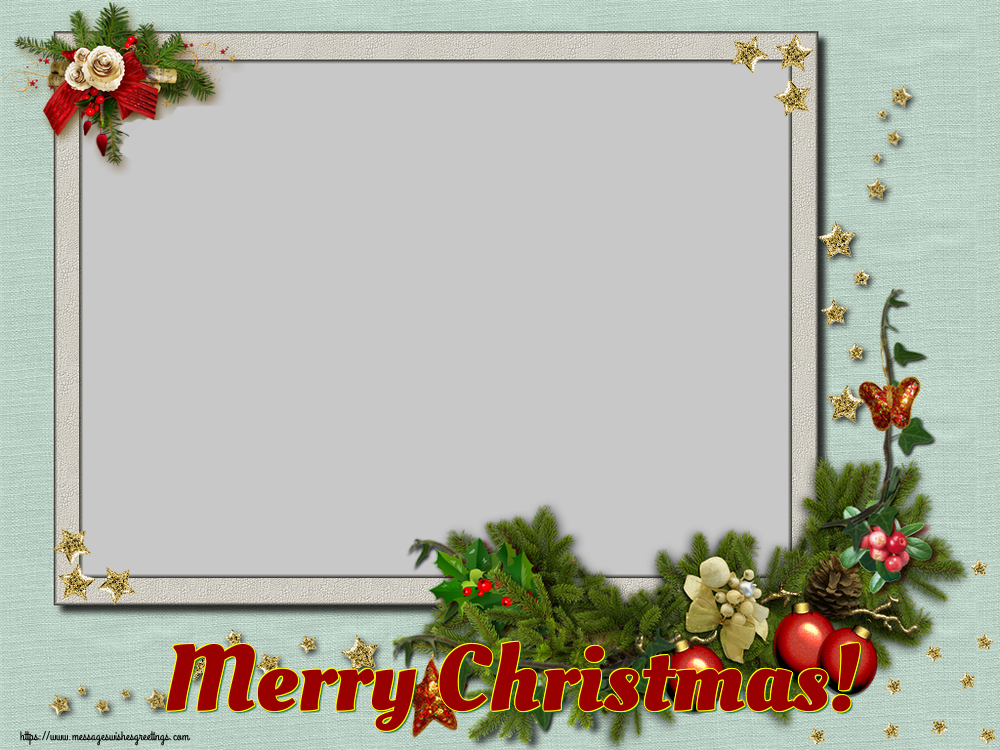 Custom Greetings Cards for Christmas - Merry Christmas! - Christmas Photo Frame