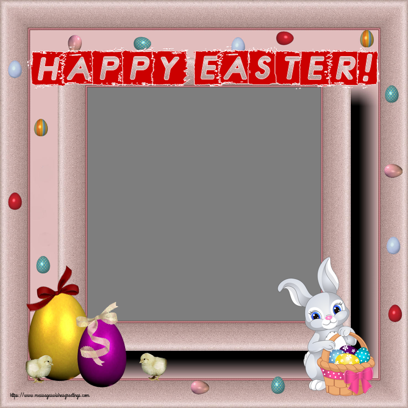 Custom Greetings Cards for Easter - Rabbit & Photo Frame | Happy Easter! - Create with your facebook profile photo