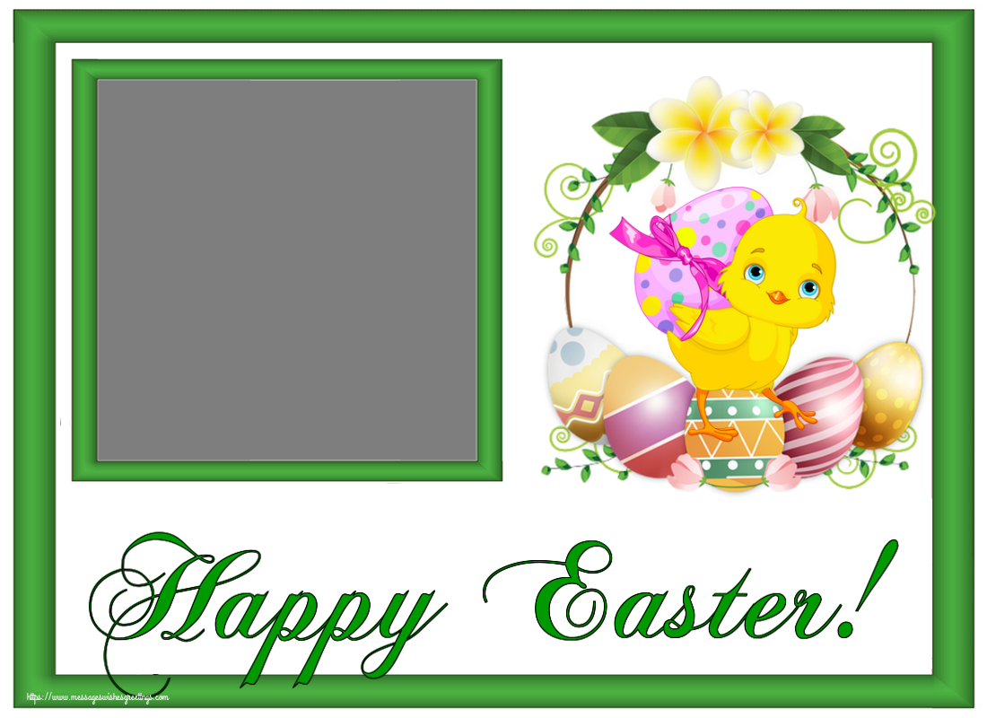 Custom Greetings Cards for Easter - Chicken & Photo Frame | Happy Easter! - Create with your facebook profile photo