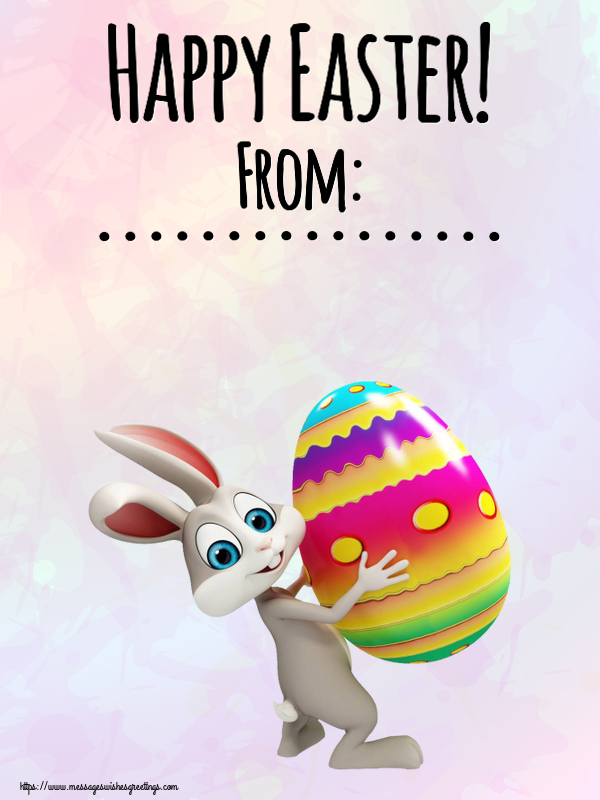 Custom Greetings Cards for Easter - Rabbit | Happy Easter! From: ...