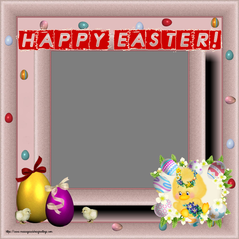 Custom Greetings Cards for Easter - Chicken & Photo Frame | Happy Easter! - Create with your facebook profile photo